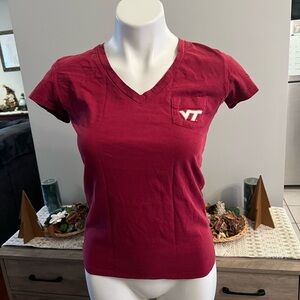Sideline apparel VT Virginia Tech maroon vneck tshirt